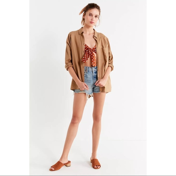 UO Brendan Button-Down Linen Shirt - Picture 2 of 4